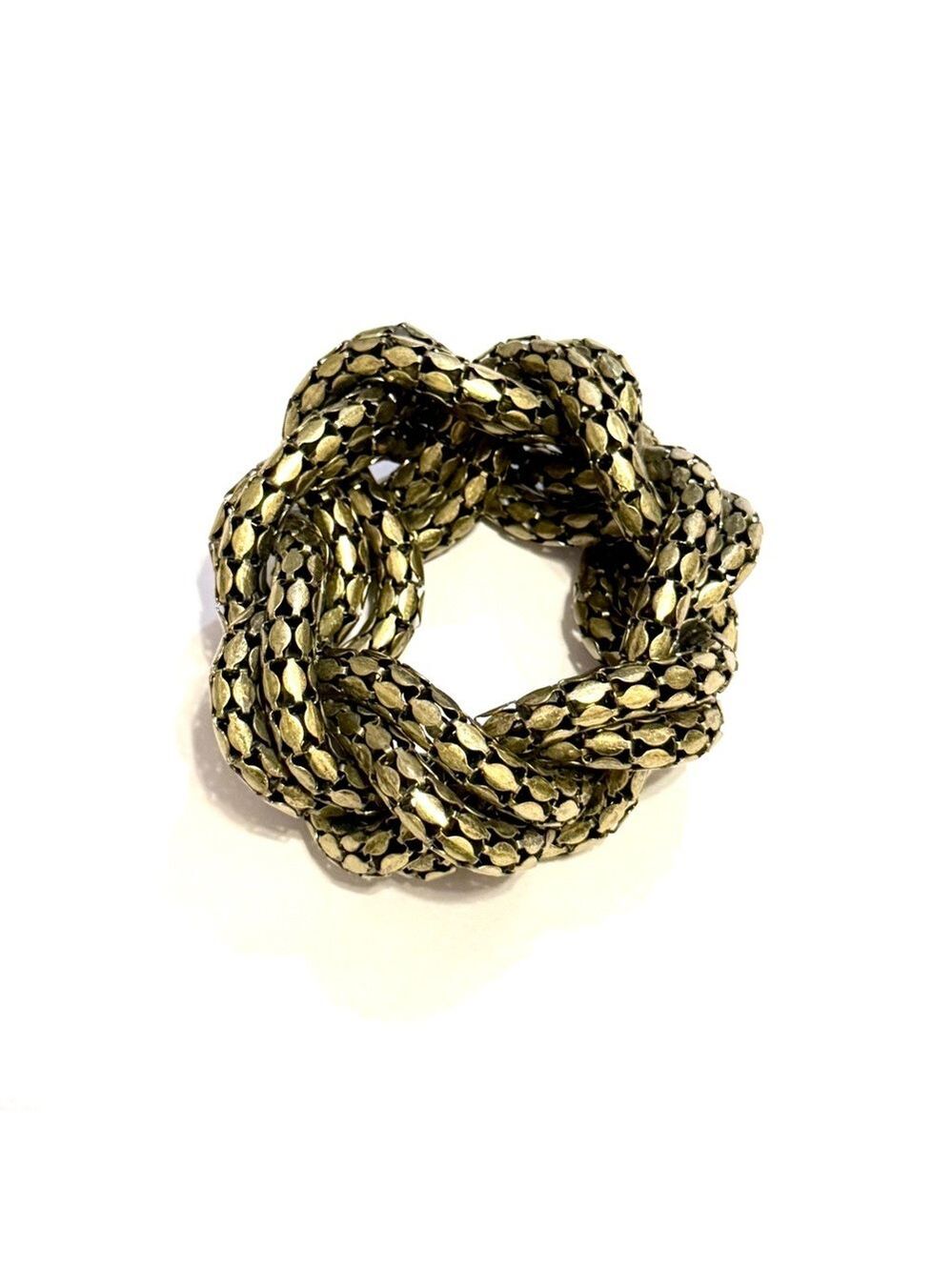 White House Black Market Oversized Gold Braided Statement Bracelet NEW - Picture 3 of 6